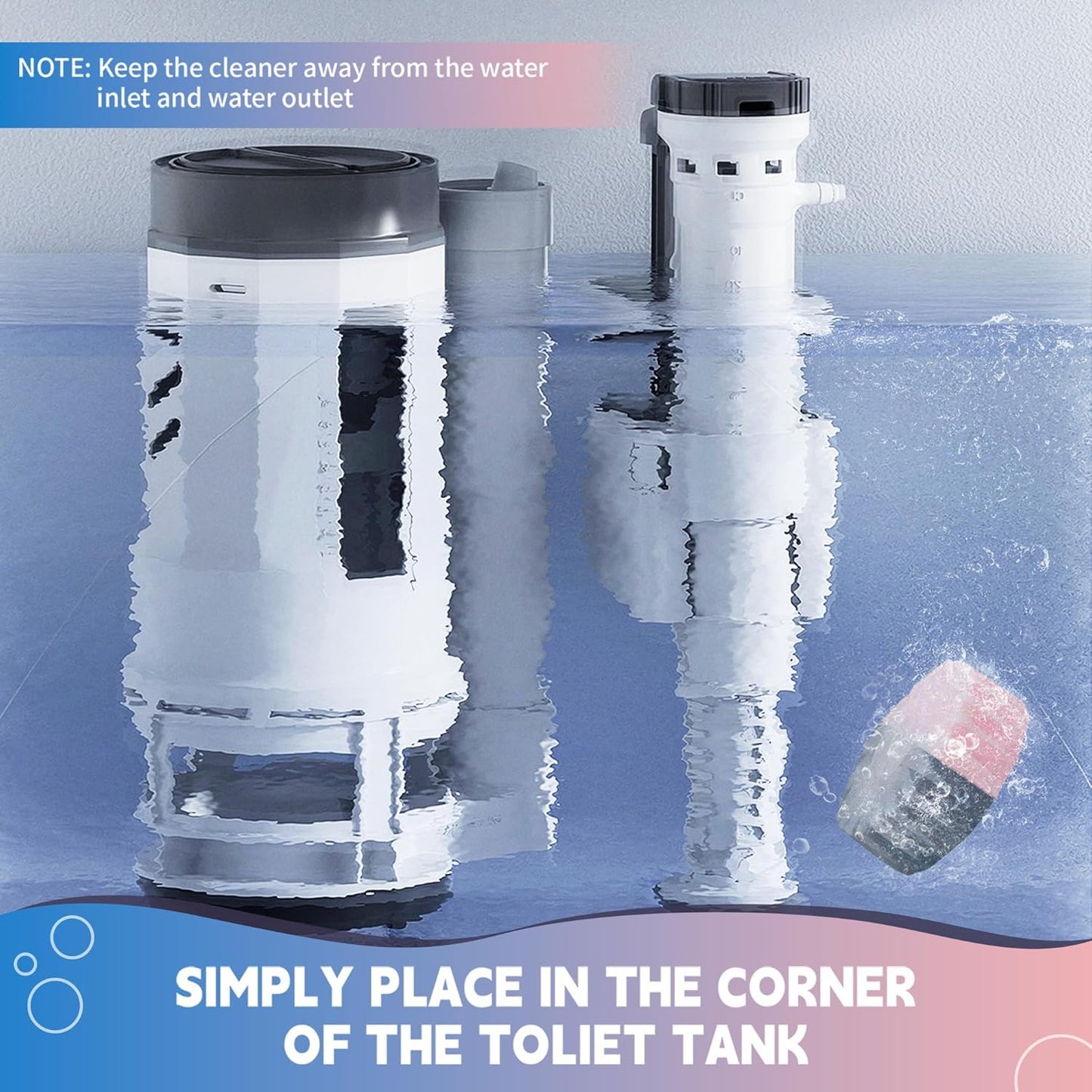 Toilet Bowl Cleaner Tablets, Automatic Toilet Bowl Cleaners, Long-Lasting Toilet Tabs Drop in Tank for Deodorizing & Descaling, Blue & Pink, 20 Packs