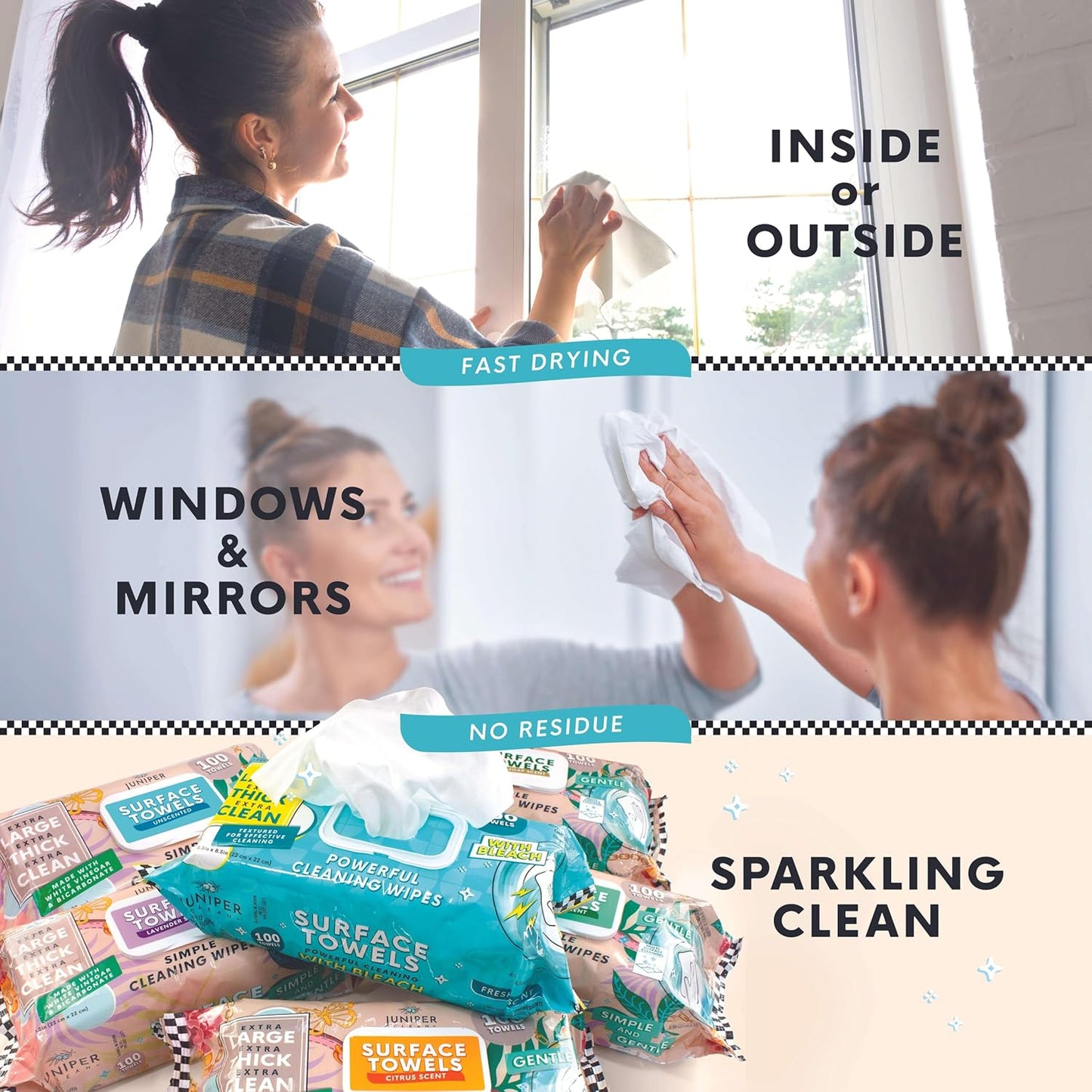 Single Surface Cleaning Wipes Bleach Free, Thick & Large Dispose, All-Purpose Cleaner for Bathroom, Kitchen, Office, 100 Count Soft Flow, Biodegradable, Lavender Scent