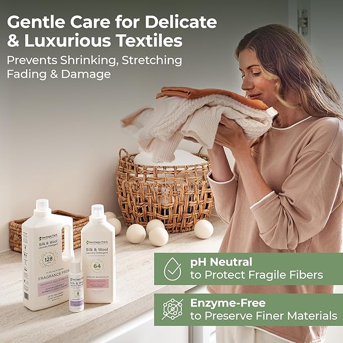 Heritage Park Luxury Laundry Detergent | Dermatologist Tested Plant based Natural & Enzyme Laundry Detergent | Sensitive Skin Friendly - Lavender Mist (64 fl oz Refill)