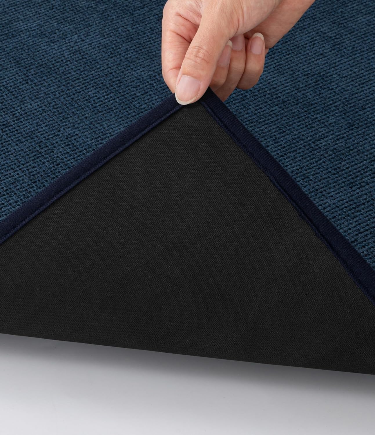 YIHOUSE Bathroom Rugs Mat 24x36, Non Slip Quick Dry Bath Mats for Bathroom Absorbent Ultra Thin Bath Rugs Machine Washable Fit Under Door for Sink, Cabinet, Laundry (Dark Blue, 24"x36")