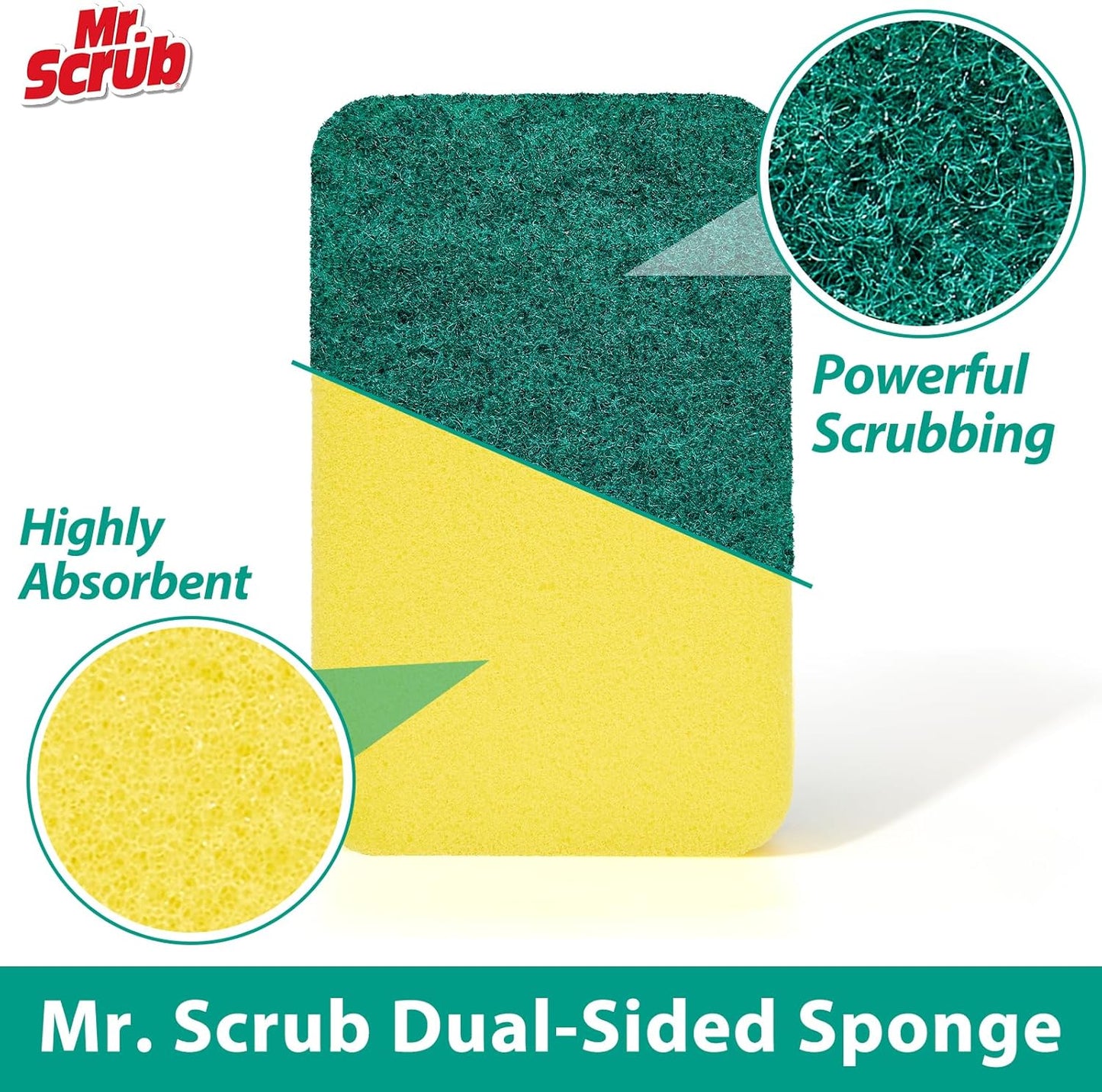 Sponges Kitchen Scrub Dish Sponge Scouring Pad, 24 Pack Cleaning Brush Scrubber Supplies for Soap, Dishwashing Dinnerware Sets Pan Pot Towels Cloth Rags Holder Glass Dishwasher Sink Bathroom