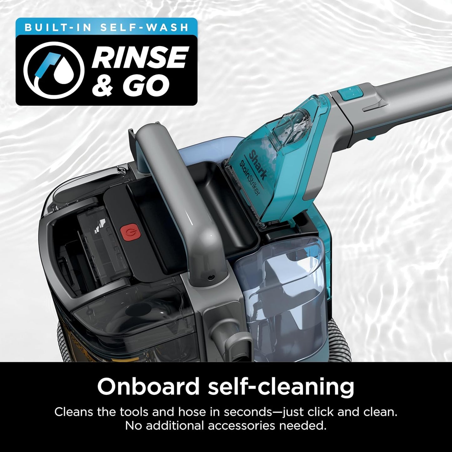 Shark StainStriker HairPro Portable Carpet, Upholstery & Area Rug Cleaner, Self-Cleaning, Stain, Hair & Odor Remover, Perfect for Pets & Car Interiors, 3 Tools & Pet Cleaning Solution, Teal, PX253BRN