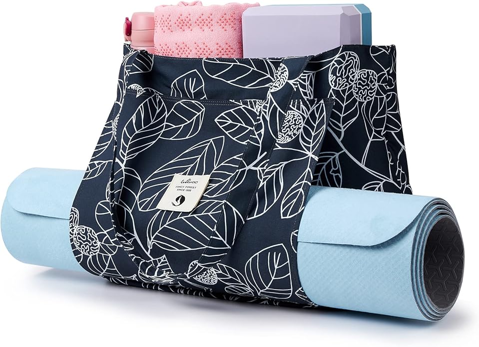 WLLWOO WLLWOO Yoga Bags for Women with Yoga Mats Bags Carrier Carryall Canvas Tote for Pilates Shoulder for Travel Office Beach Workout