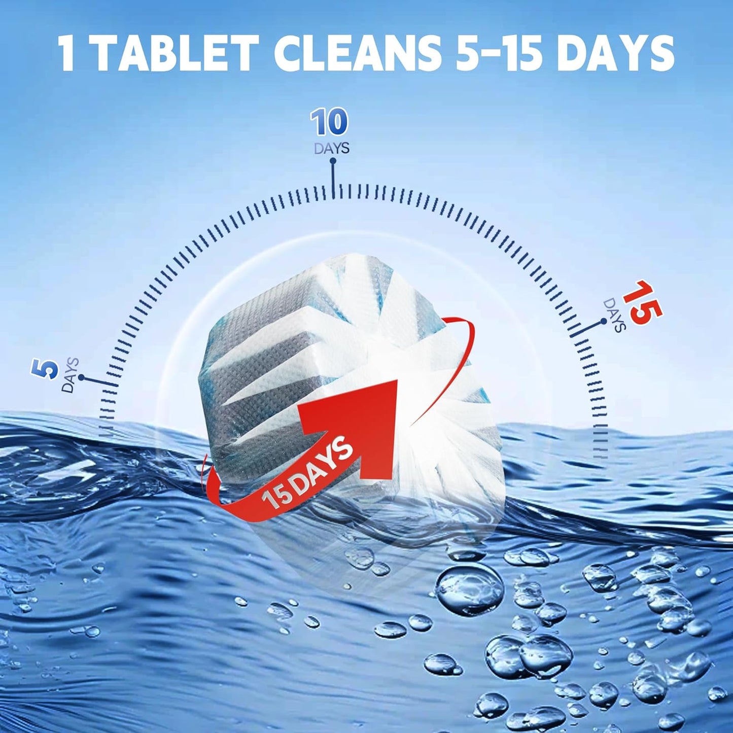 Toilet Bowl Cleaner Tablets, Automatic Toilet Tank Cleaner for Deodorizing & Descaling, Long-Lasting with Sustained Release Technology for Bathroom Cleaners, Blue, 12 Packs