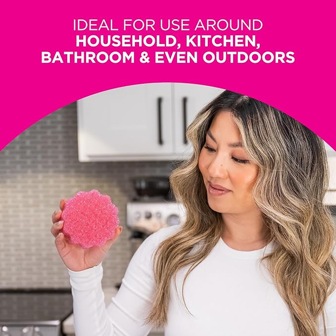Stardrops - The Pink Stuff Miracle Cleaning Paste & SQeeZY Scrubber Sponge Bundle – All-Purpose, Non-Scratch Cleaner for Kitchens, Bathrooms, Walls, Floors, Pots, Grout, and More