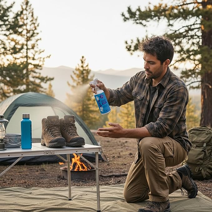 Odor Remover Spray, 16oz (2-Pack). 'Fresh Air' Essential Oil Odor Eliminator for Strong Odors on Fabric, Shoes, Activewear. 'ProvenSafe' Deodorizer for Pets, Kids & Sensitive Gear w/Ionic Silver