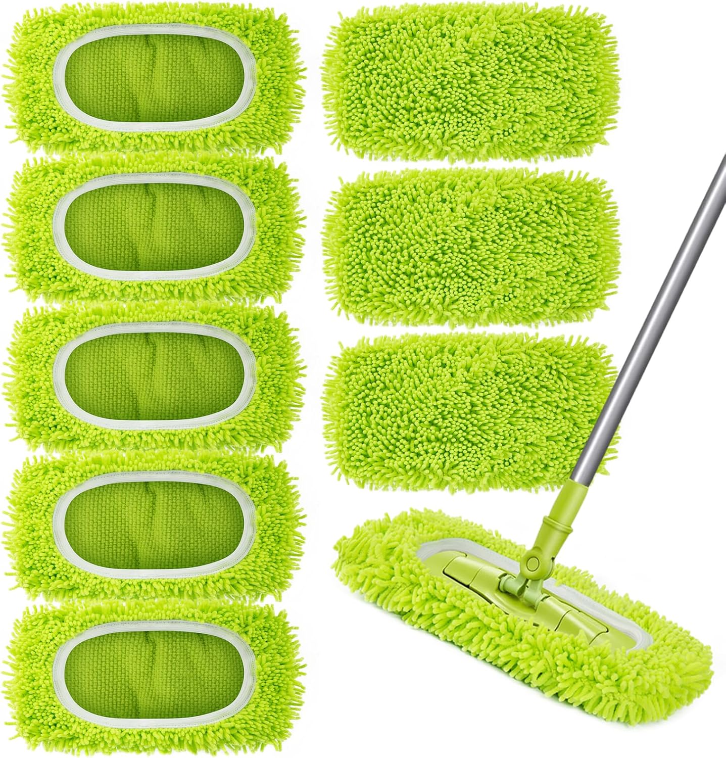 Reusable Dry Sweeping Cloths Microfiber Wet Mop Pads Compatible with Swiffer Sweeper Mop Replacement Sweeping Mopping pad Refills for Hardwood Surface Floor Cleaning (8PCS)