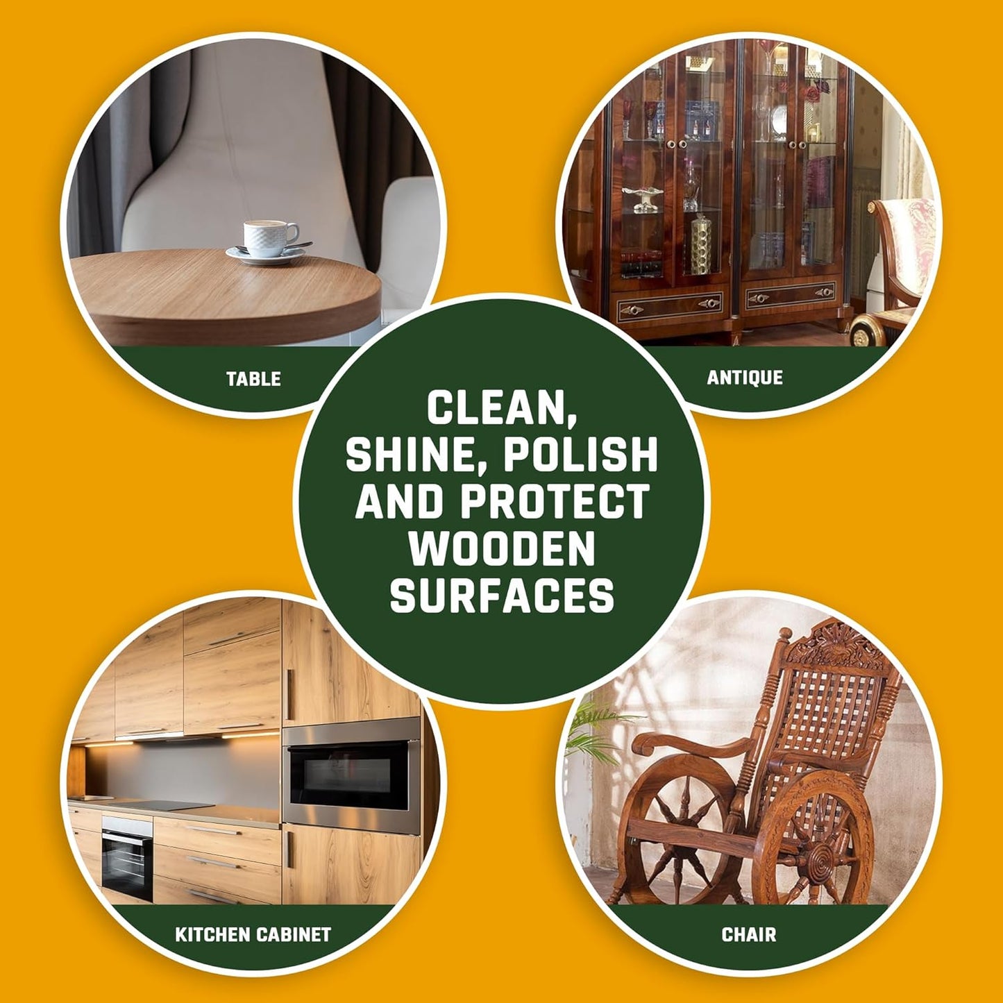 Plant-Based Daily Wood Cleaner (2-Pack-34 Fl oz) | 3-in-1 Cleans, Shines & Protects | Tall Oil + Coconut-Based Formula | No Wax Residue | Safe for Pets, Skin & Planet