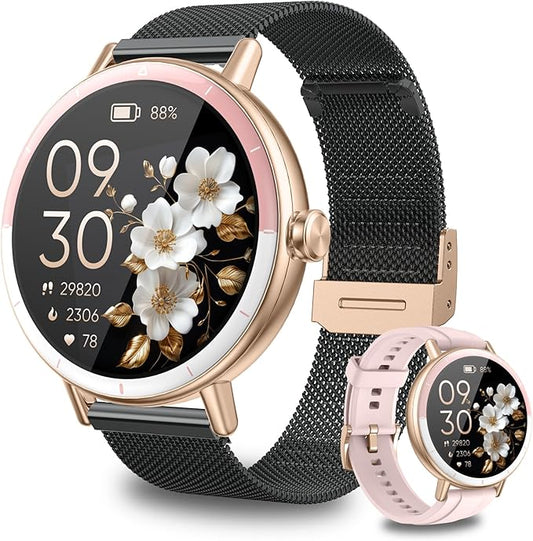 Smart Watch for Men/Women Android & iPhone, 1.27" Touch Screen Fitness Tracker with Answer/Make Calls, IP68 Waterproof Heart Rate/Sleep/SpO2 Monitor, Pedometer, 100+ Sport Modes