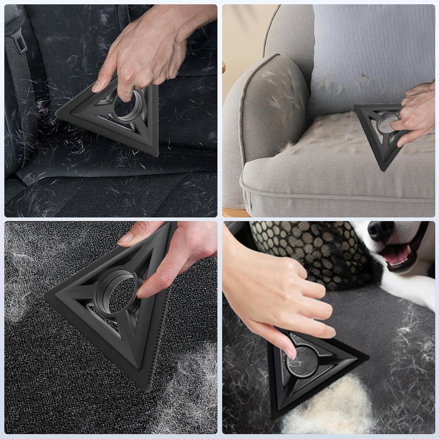 Portable deshedding dog brush Easy to clean,Reusable pet hair removal tool Very suitable for pet hair remover for laundry,3 different spacing sizes for various pet hair cleaning