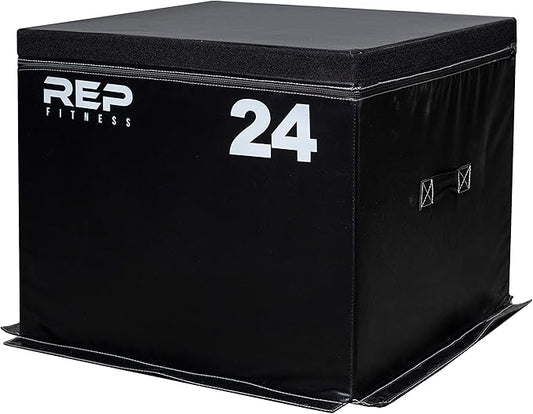 REP Fitness Stackable Soft Foam Plyo Boxes, Adjustable Jump Platforms for Home Gym Training, Durable Cushioned Step for Exercise, Balance, Squats, HIIT Workouts, Strength Conditioning, Vinyl Cover