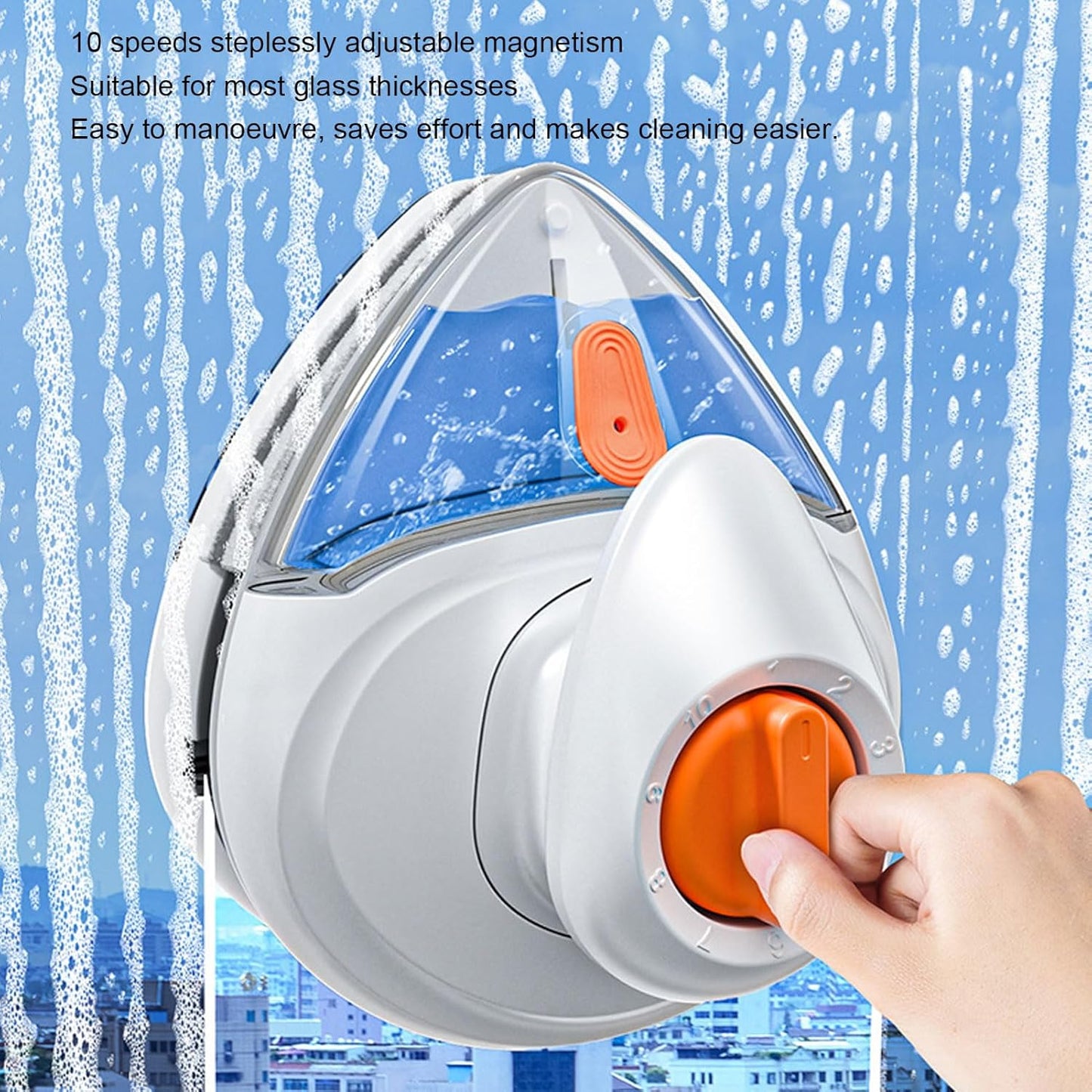 Double Sided Magnetic Window Cleaner - Window Brush Glass Wiper Cleaning Tools, Adjustable Magnetic Glass Cleaner for High Rise Double Car Glazed Windows Thickness