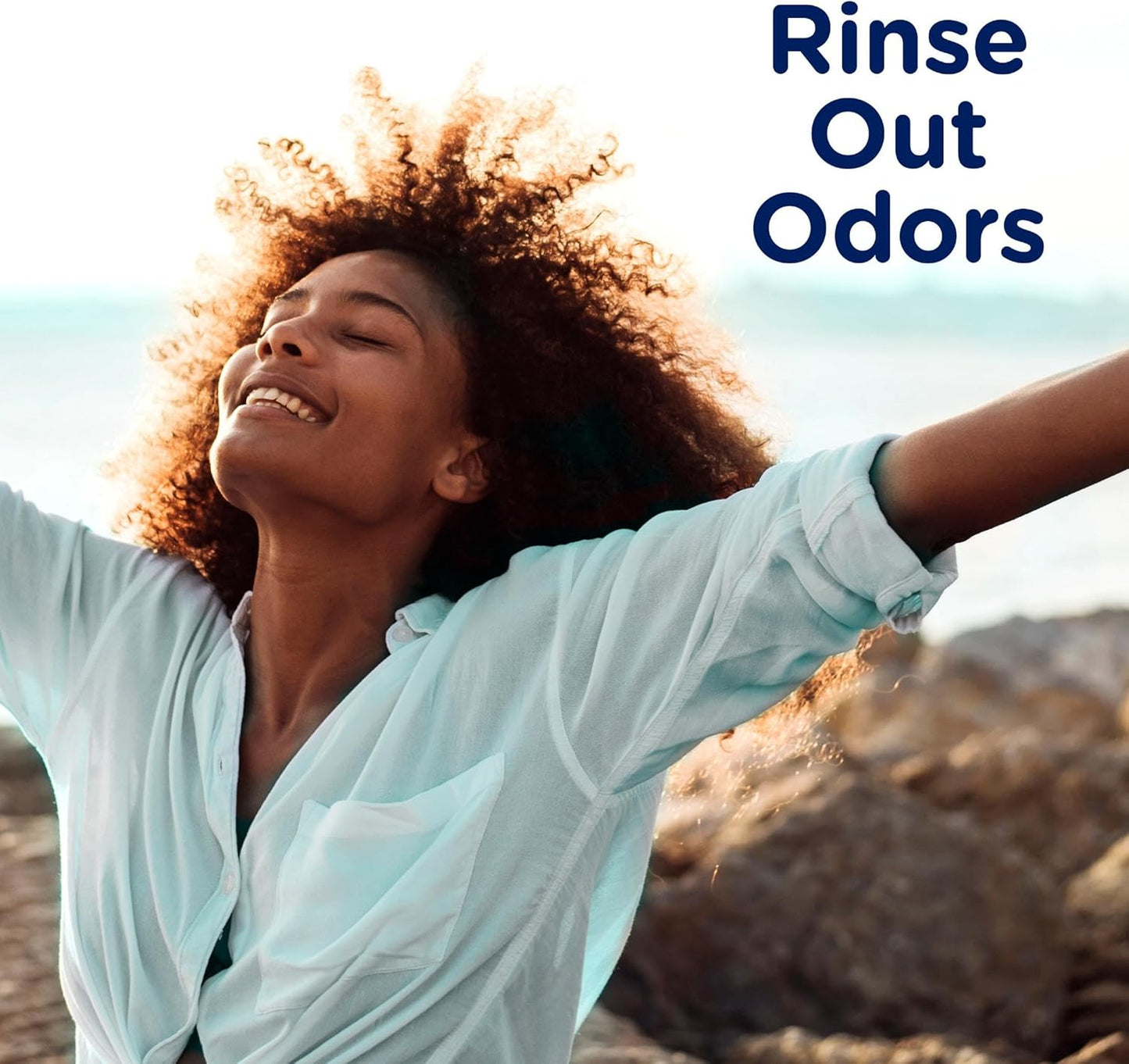 Downy Rinse Laundry Odor Remover, Cool Cotton Scent, 48 fl oz, Fabric Softener and Laundry Odor Removal Rinse, Fights Odors at the source, HE Compatible