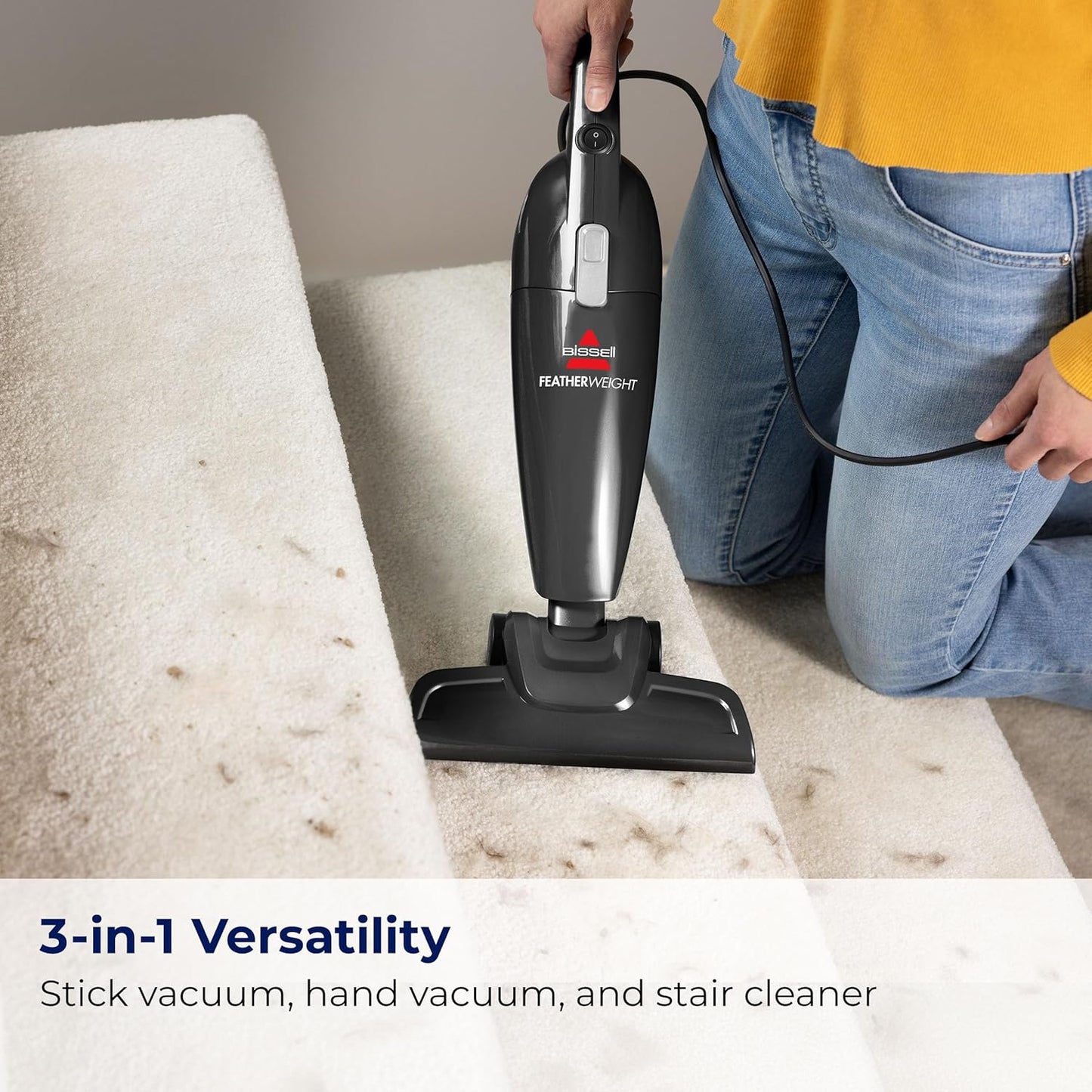 BISSELL Featherweight Stick Lightweight Bagless Vacuum with Crevice Tool, 2033M, Black