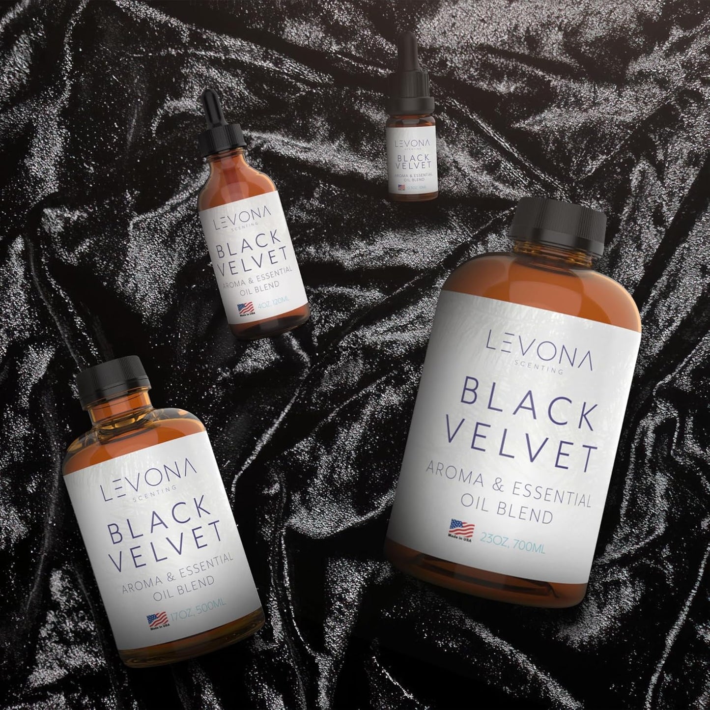 Levona Scents Oil Diffuser Essential Oils: Fragrance Oil for Diffuser - Black Velvette Diffuser Oils Scents - Woody Citrus with Herbal Floral Essential Oil Blends, Oakmoss, White Musk & Sandalwood