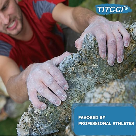 TITGGI 1 lb Gym Chalk Bucket - Multi-Purpose Hand Chalk for Rock Climbing, Gym, Weight Lifting and More