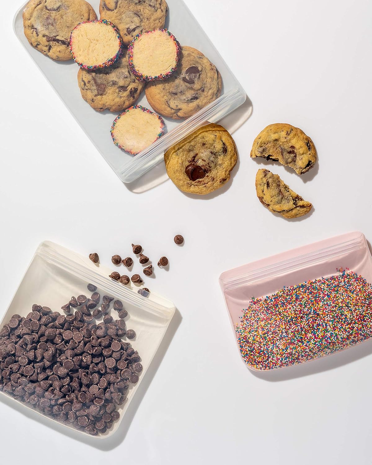 W&P Porter Silicone Reusable Storage Bag, Sandwich (10oz Flat), Slate, Food Storage Container, Microwave and Dishwasher Safe, Easy Cleaning