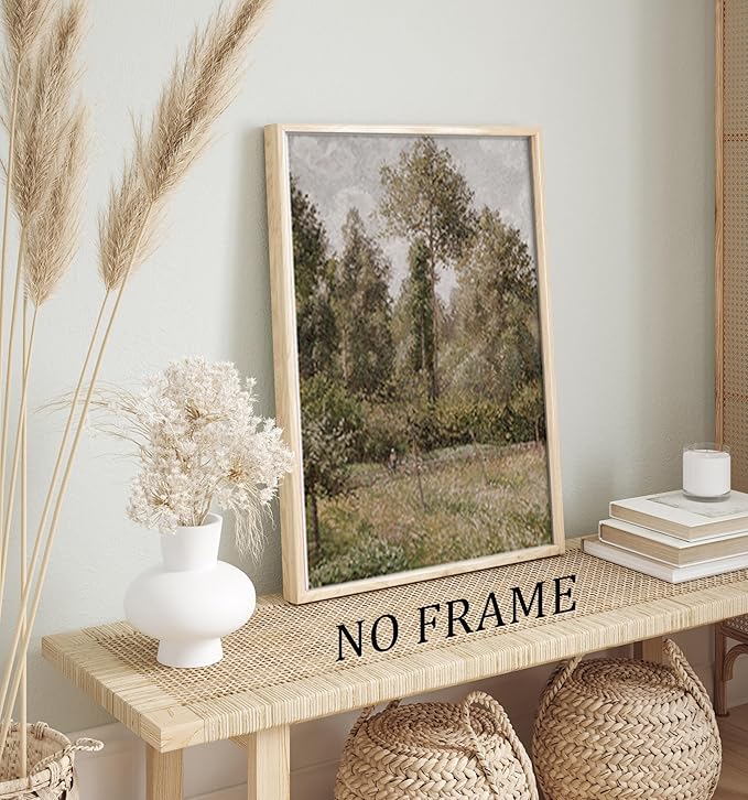 Vintage Landscape Canvas Wall Art Posters Set of 3 - Meadow with Flowers Painting Prints,Rustic Farmhouse Home Decor,Pastoral Outdoor Views Picture for Living Room Bedroom Bathroom 12x16in Unframed