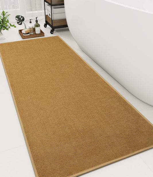 YIHOUSE Bathroom Rugs Mat 24x59, Non Slip Quick Dry Bath Mats for Bathroom Absorbent Ultra Thin Bath Rugs Machine Washable Fit Under Door for Sink, Cabinet, Laundry (Yellow, 24"x59")