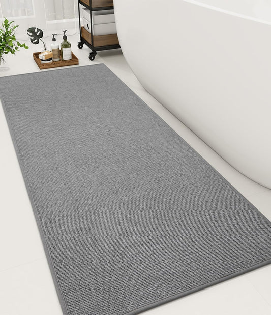 YIHOUSE Bathroom Rugs Mat 24x59, Non Slip Quick Dry Bath Mats for Bathroom Absorbent Ultra Thin Bath Rugs Machine Washable Fit Under Door for Sink, Cabinet, Laundry (Grey, 24"x59")