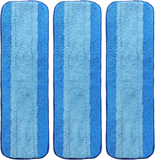 3 Pack Microfiber Cleaning Pads for Bona Mop, Hardwood & Hard Surface Floors Replacement Cleaning Mop Pads, Reusable Microfiber Mop Pads for 18 Inch Mop, Over 500 Machine Washes