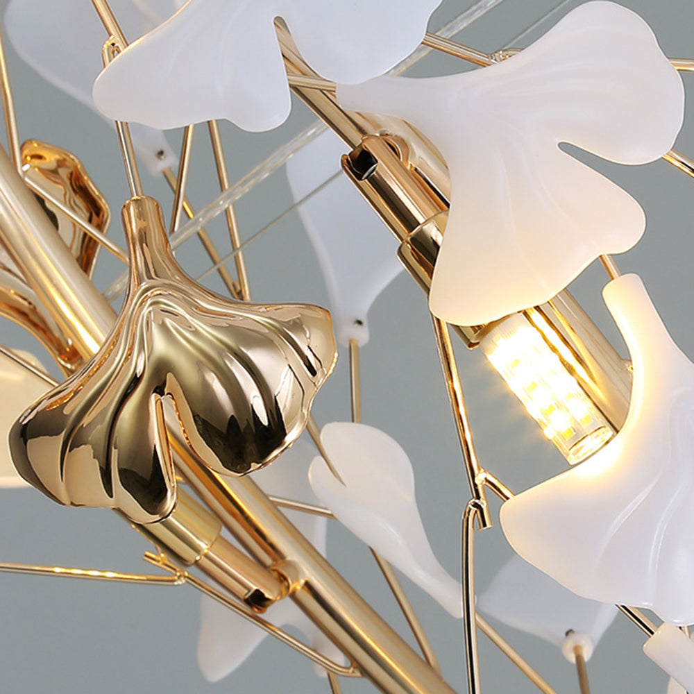 Glam Ceramic Leaf Chandelier