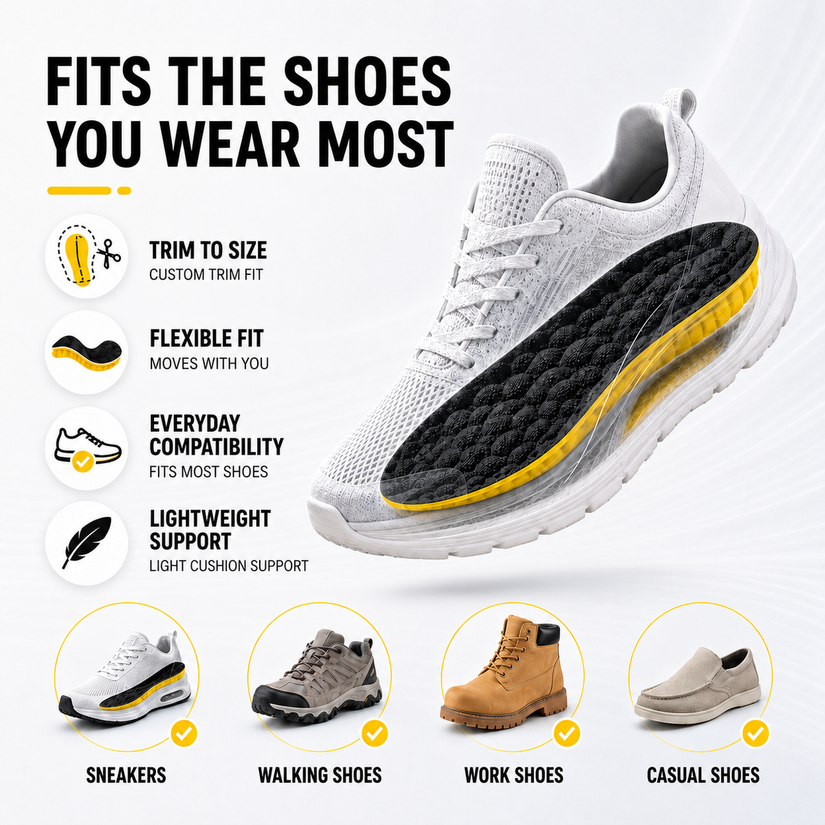 Cushioned Arch Support Sports Insoles