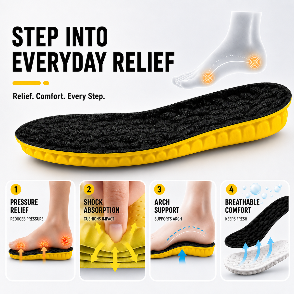 Cushioned Arch Support Sports Insoles