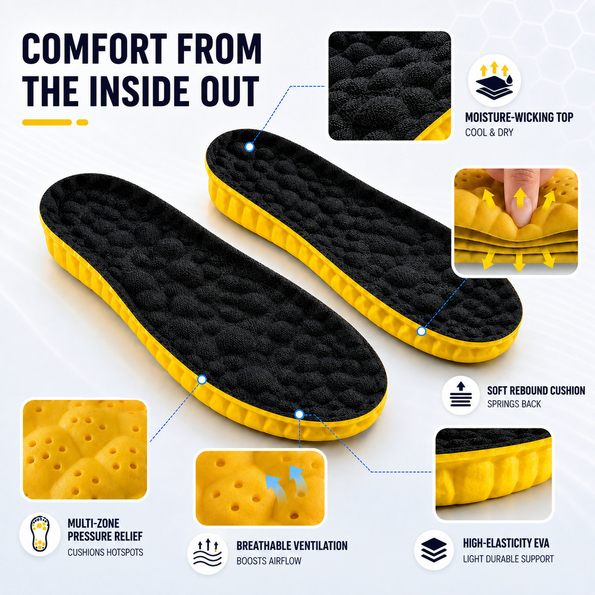 Cushioned Arch Support Sports Insoles
