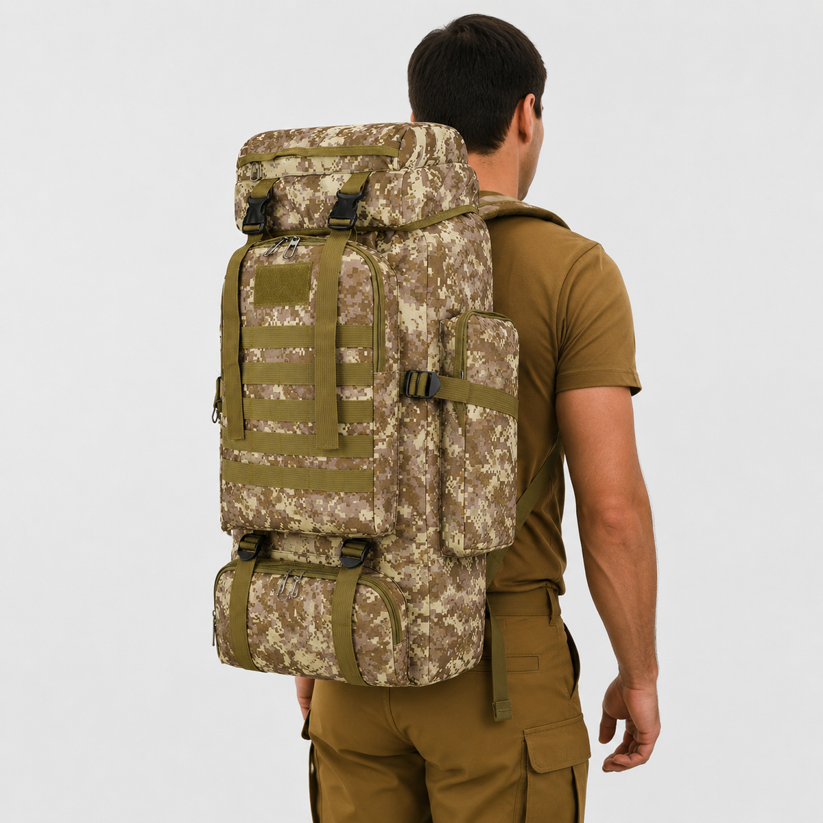80L Camo Trekking Hiking Backpack