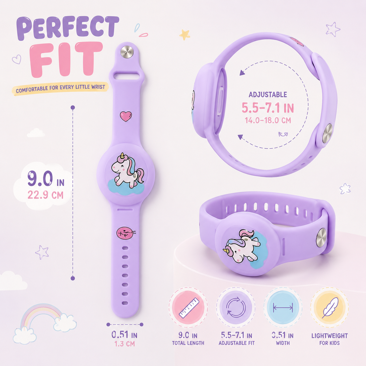 Adjustable Kids Silicone Tracker Wristband