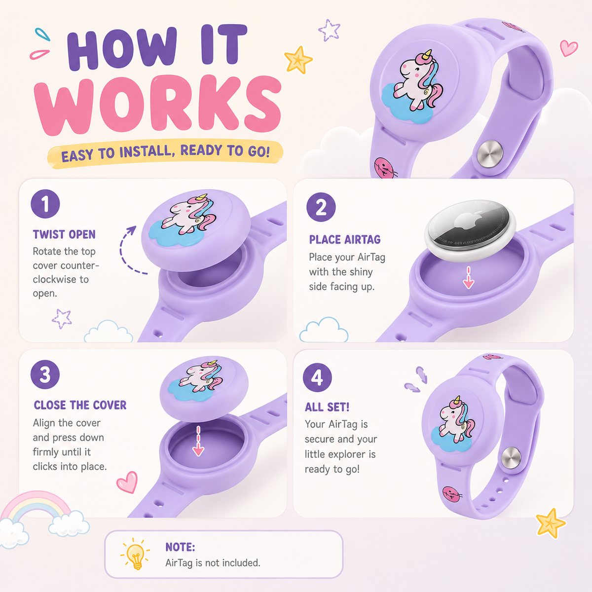 Adjustable Kids Silicone Tracker Wristband
