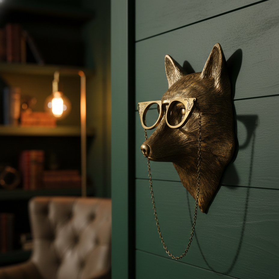 Rustic Resin Animal Head Wall Decor