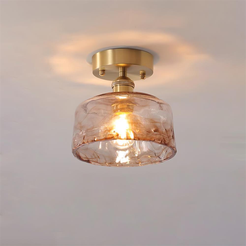 Art Deco Amber Glass Pendant Light