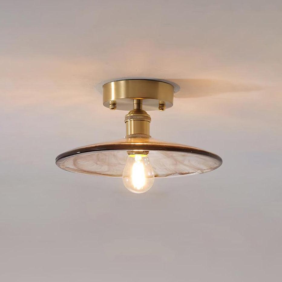 Art Deco Amber Glass Pendant Light
