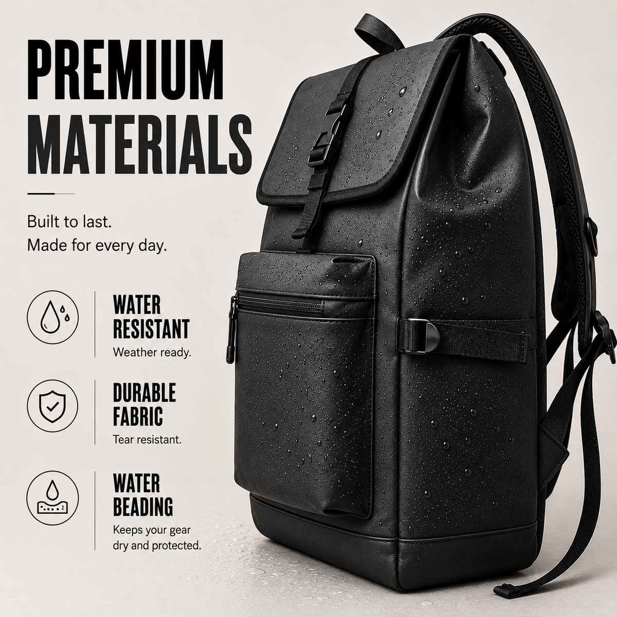 Minimalist Roll-Top Commuter Backpack