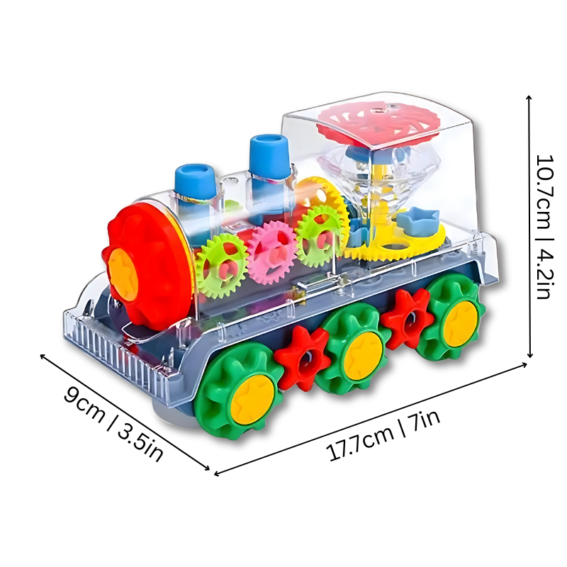 Kids LED Light-Up Transparent Gear Car Toy