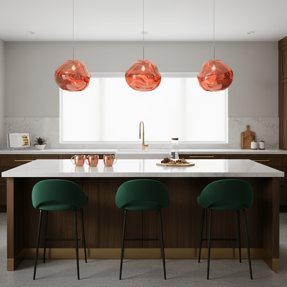 Glam Sculptural Mirrored Pendant Light