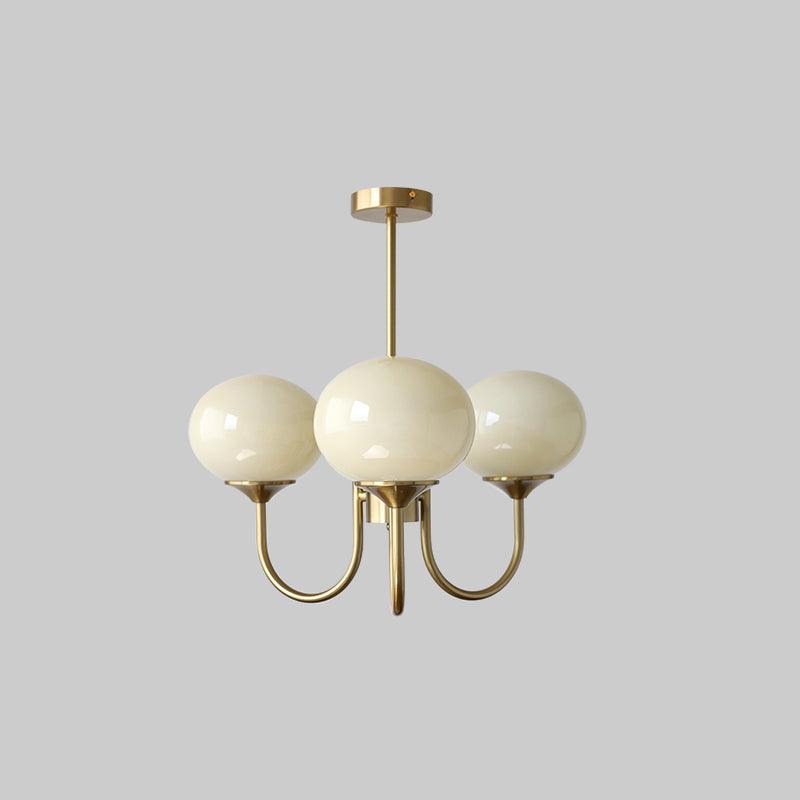 Contemporary Multi-Light Glass Chandelier