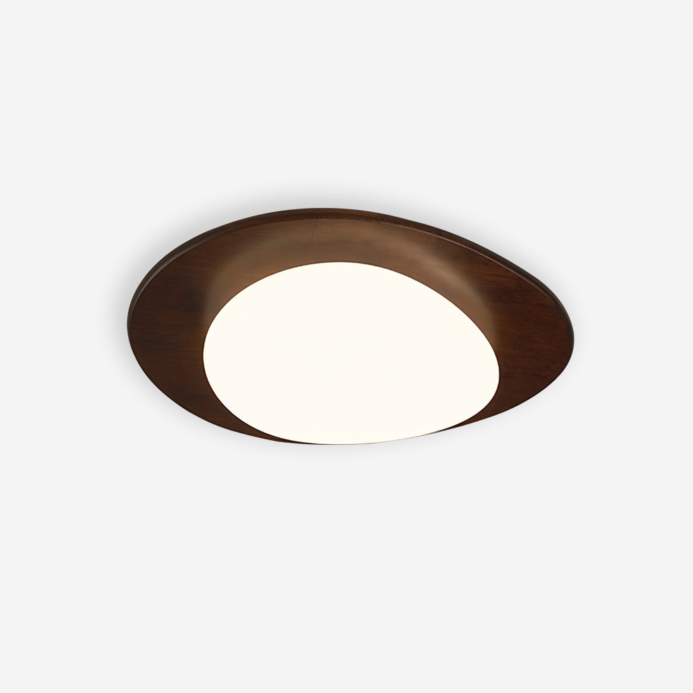Minimalist Wood Oval Ceiling Light