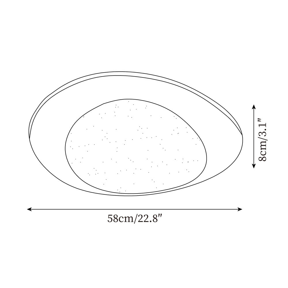 Minimalist Wood Oval Ceiling Light