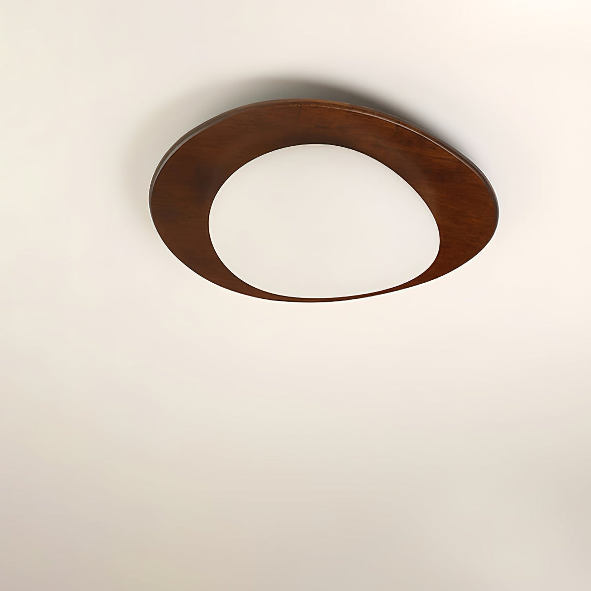 Minimalist Wood Oval Ceiling Light