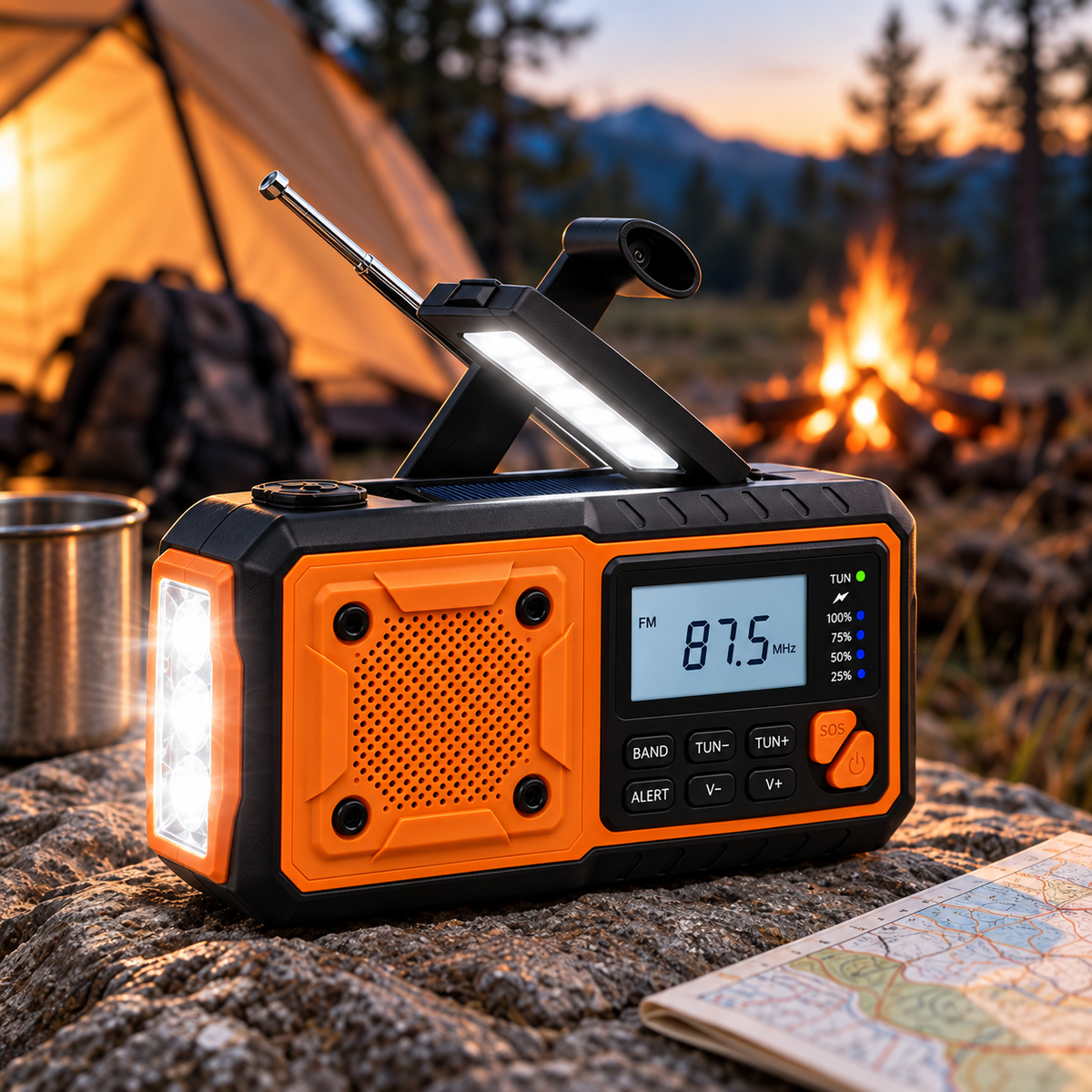 Solar-Powered Crank Emergency Radio