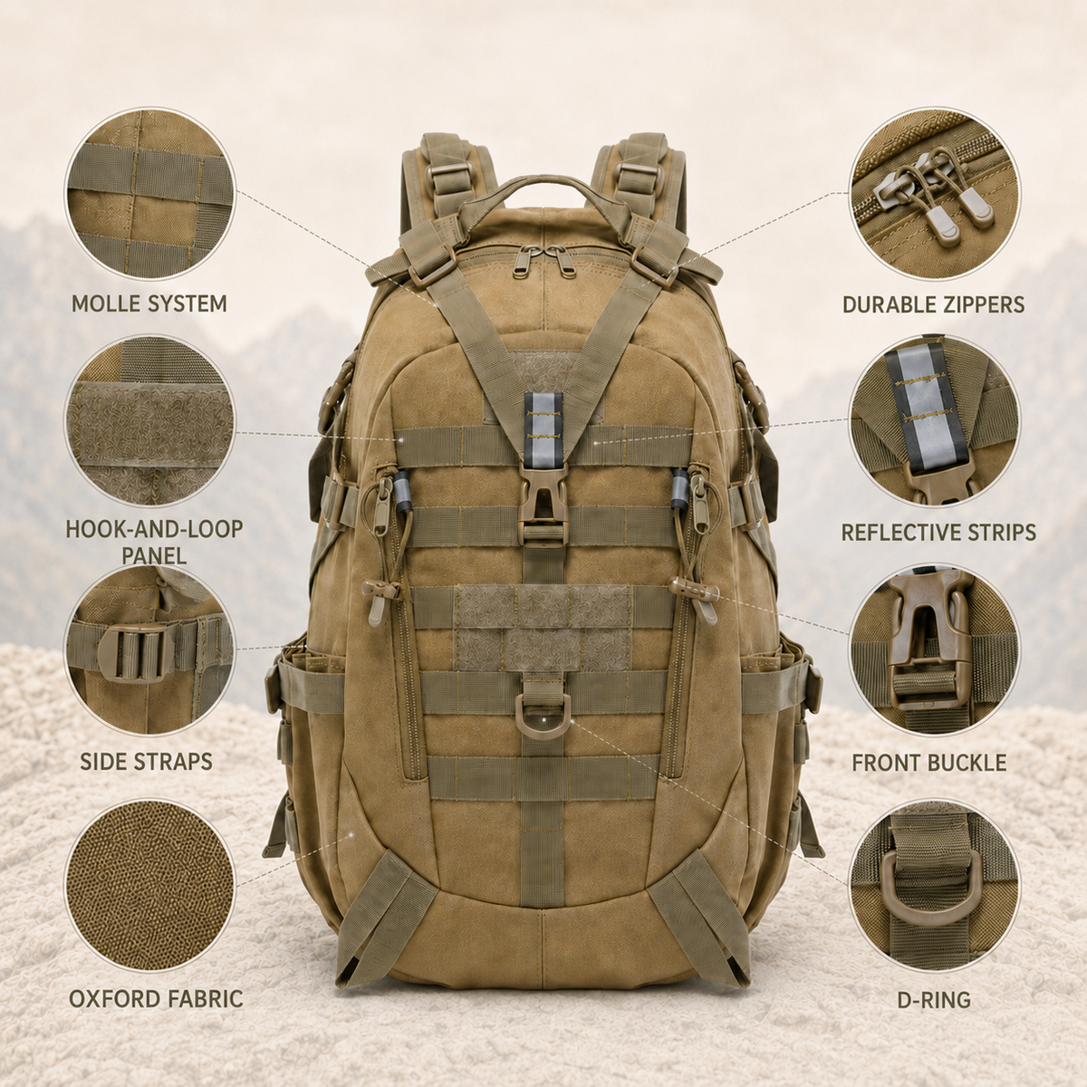 Water-Repellent 40L Hiking Backpack