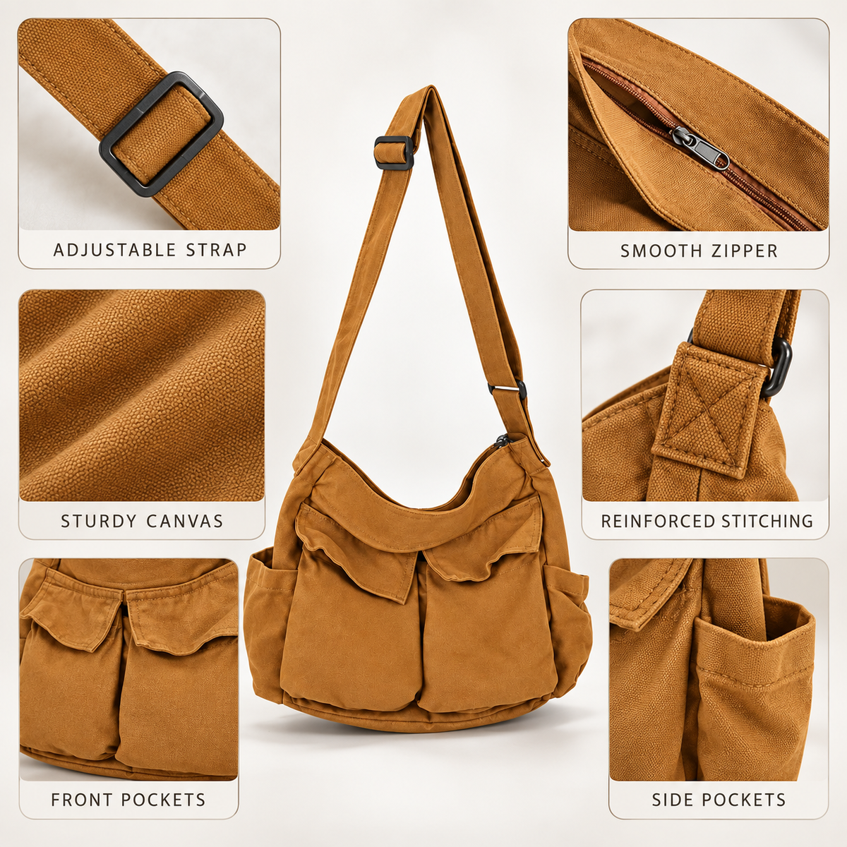 Canvas Messenger Shoulder Bag