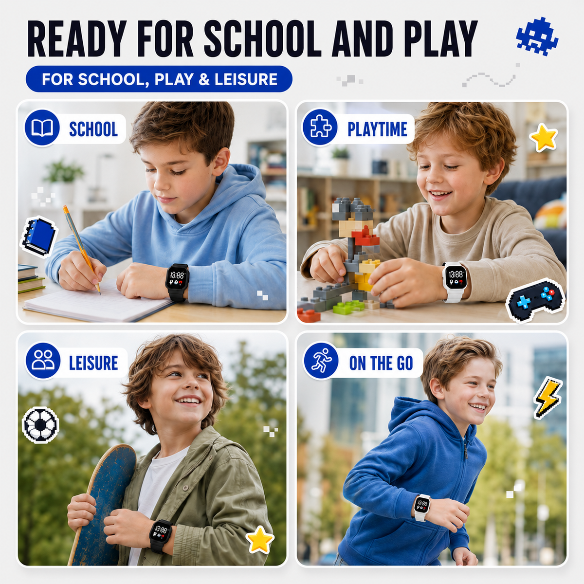 Waterproof Digital LED Kids Watch