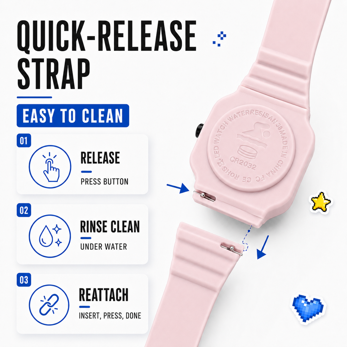 Waterproof Digital LED Kids Watch
