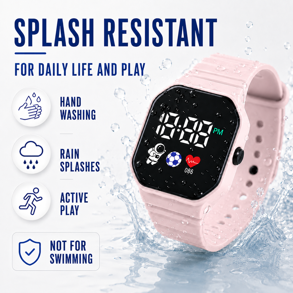 Waterproof Digital LED Kids Watch
