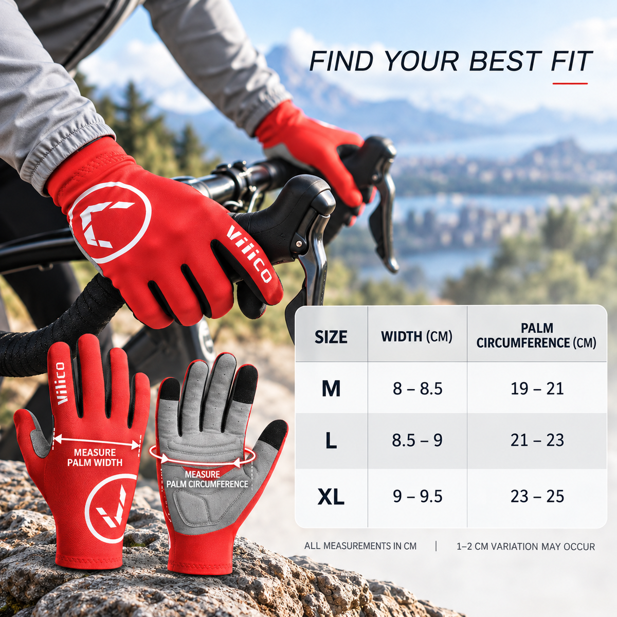 Touchscreen Gel Padded Cycling Gloves