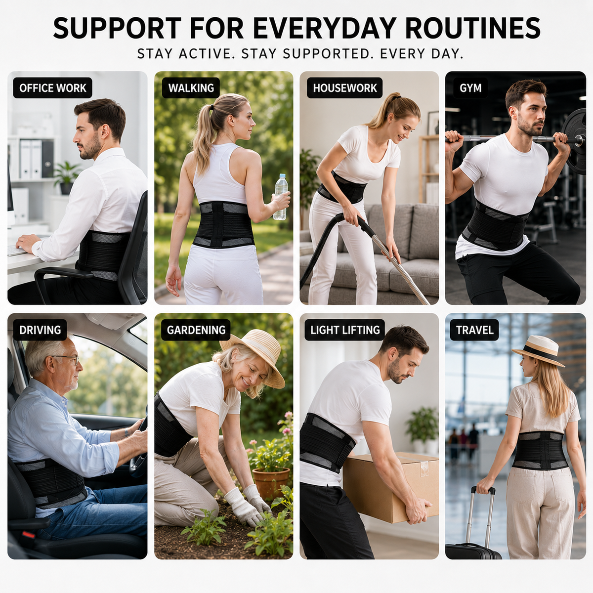 Adjustable Breathable Lumbar Support Belt